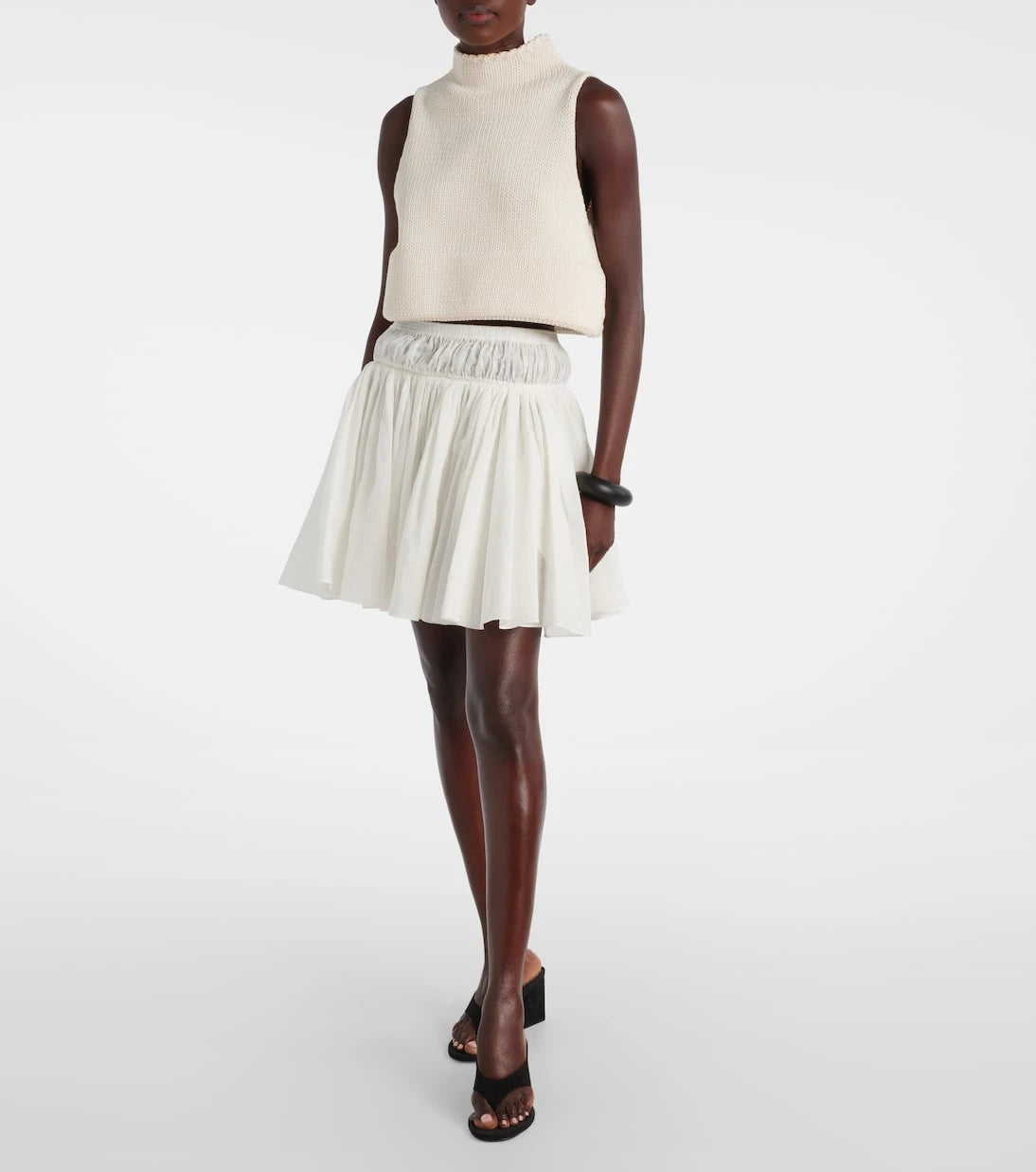 Alaïa - Cropped cotton-blend top