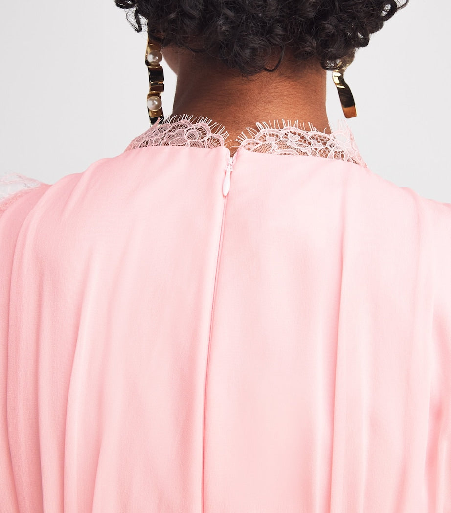 Silk Lace-Trim Maxi Dress