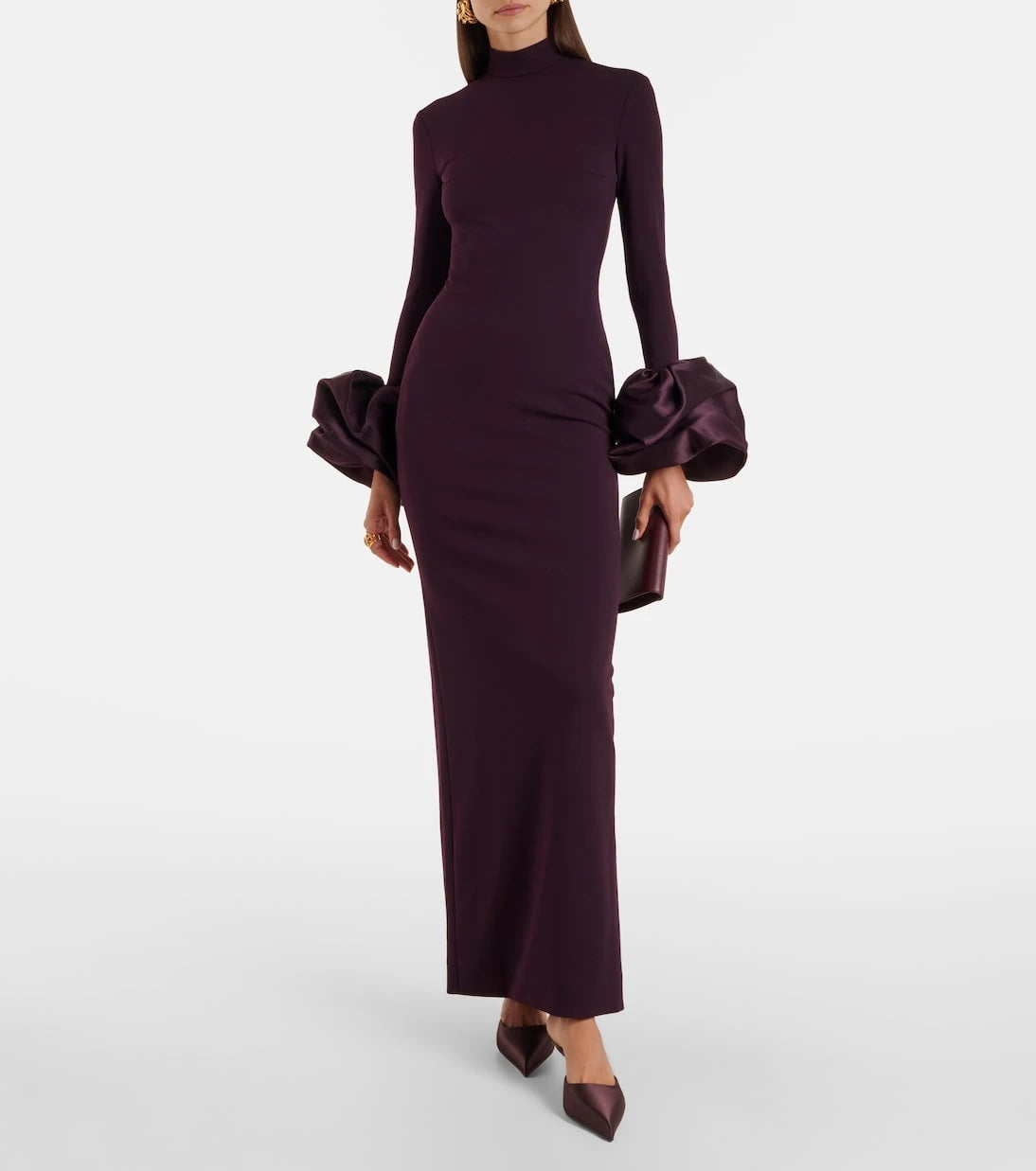 Solace London - Viviana satin-trimmed gown