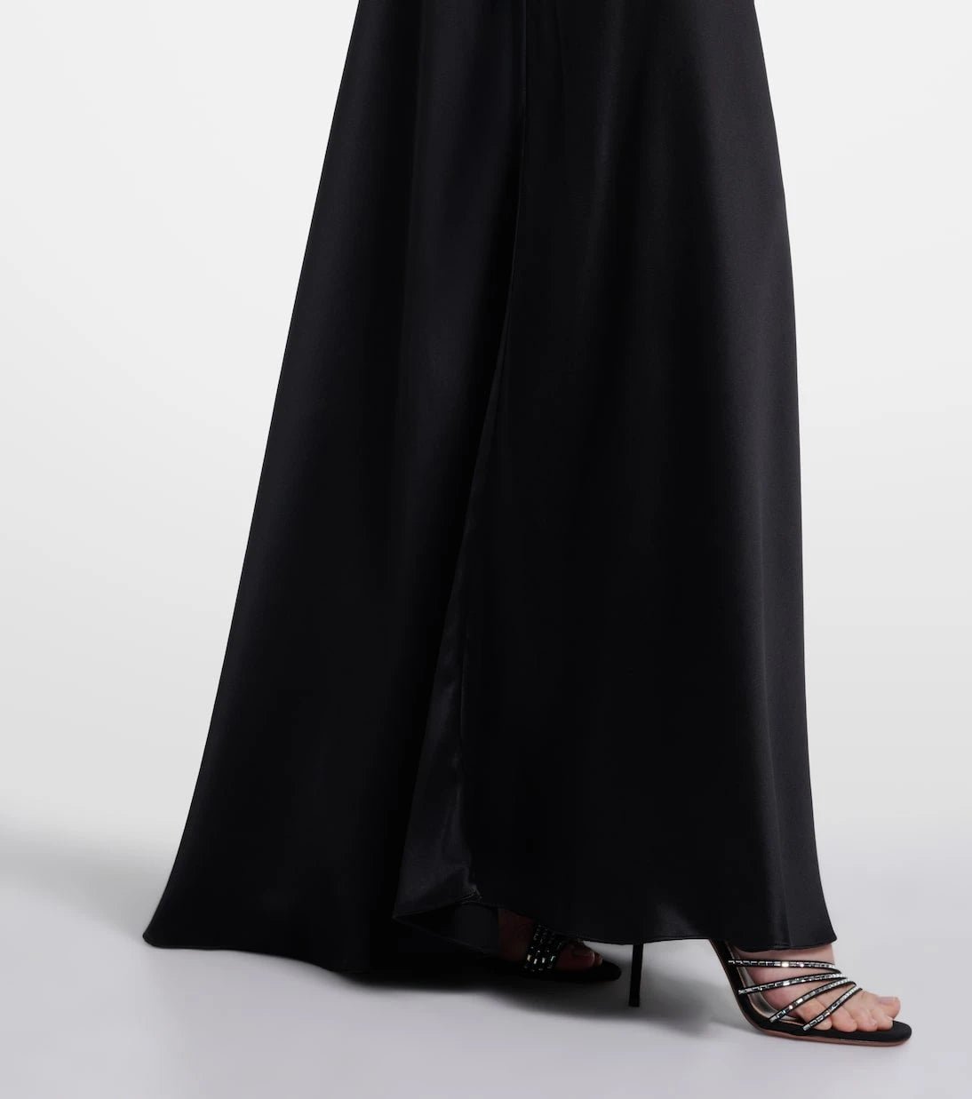 Rodarte - Lace-trimmed silk charmeuse gown