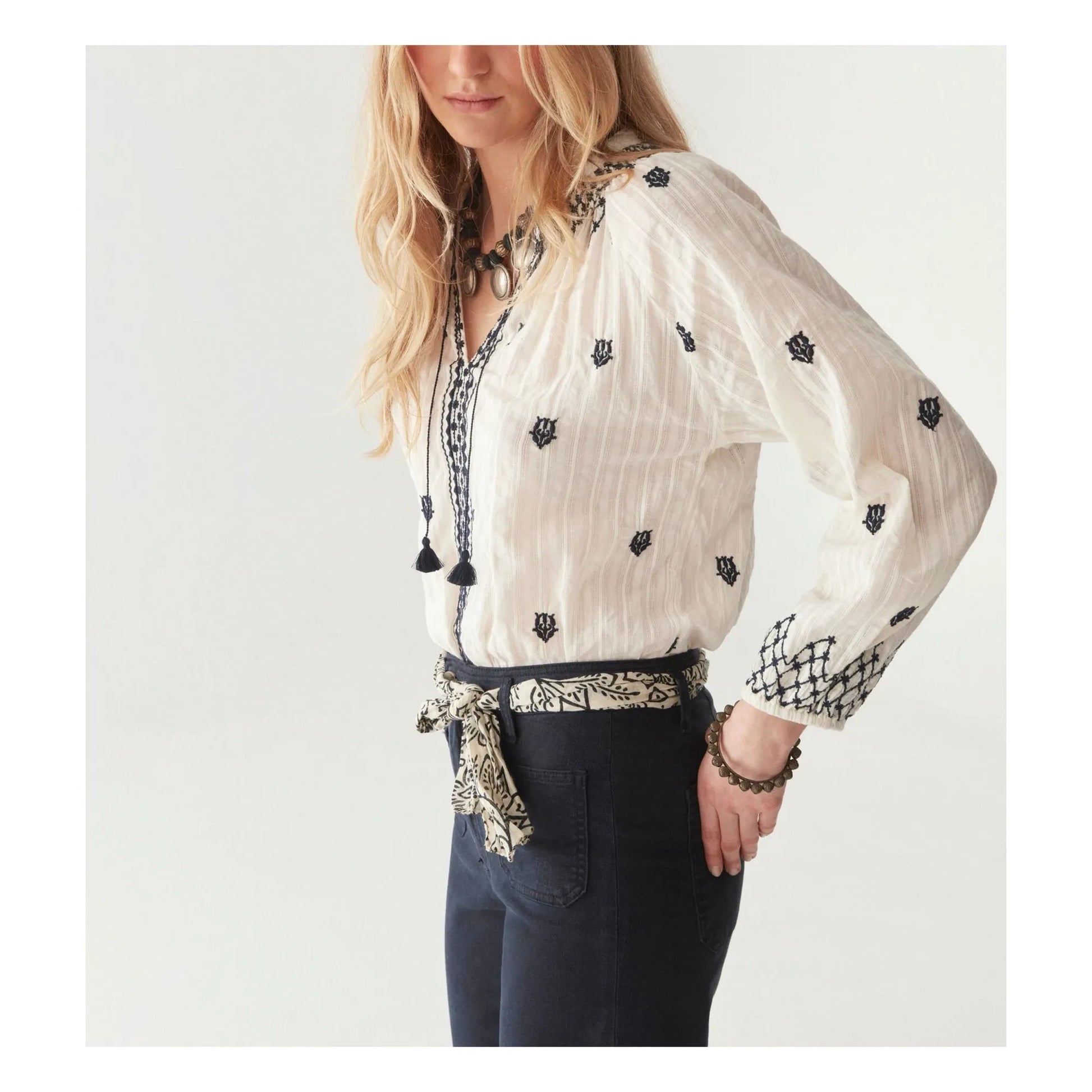Maison Hotel - Santorini Sybille blouse | White