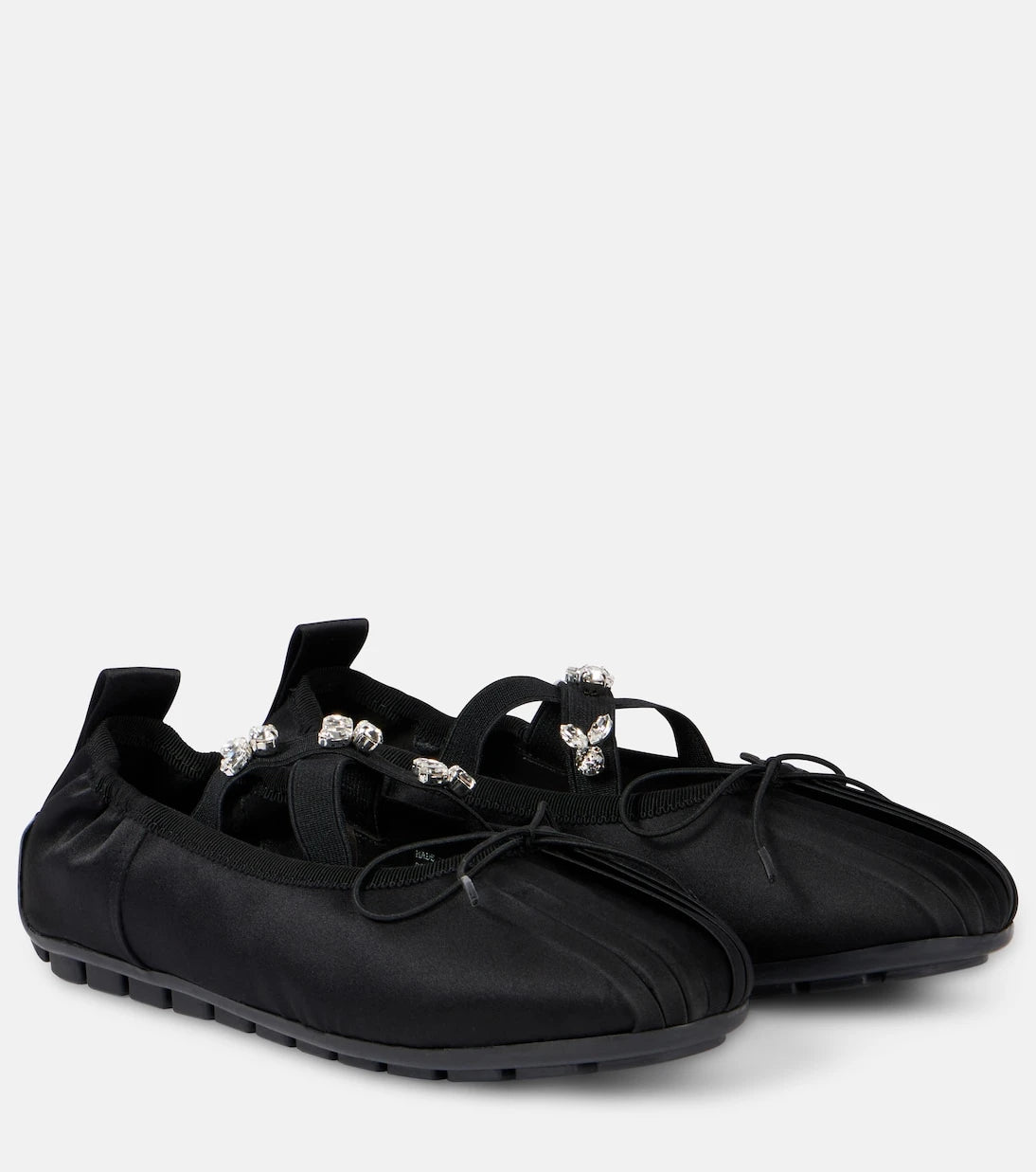 Simone Rocha - Embellished satin ballet flats