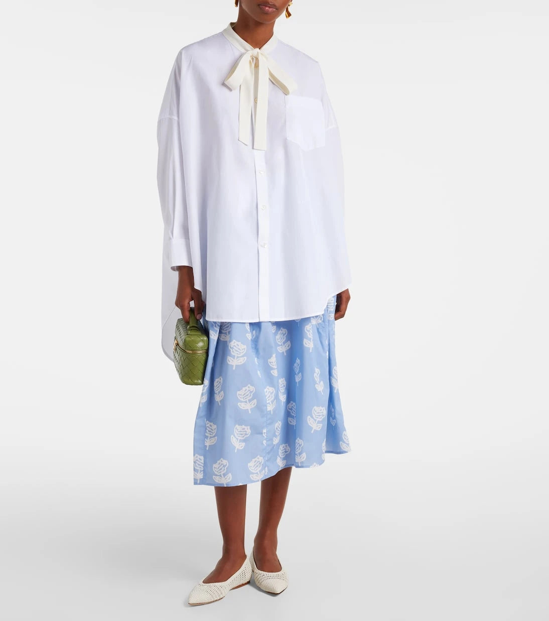 Marni - Tie-neck cotton shirt dress