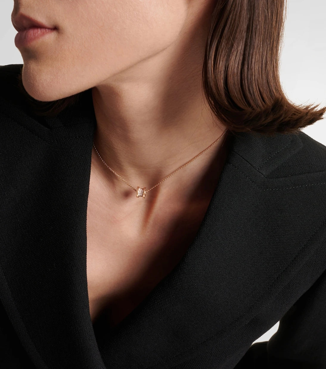 Bvlgari - B.zero1 18kt rose gold pendant necklace with diamonds