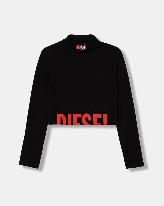 Diesel çocuklar için uzun kollu pamuk ve elastan bluz TCEFILS T-SHIRT