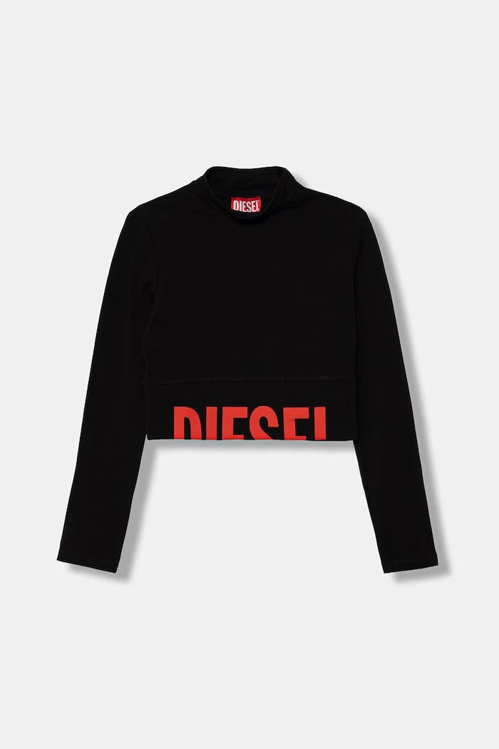 Diesel çocuklar için uzun kollu pamuk ve elastan bluz TCEFILS T-SHIRT