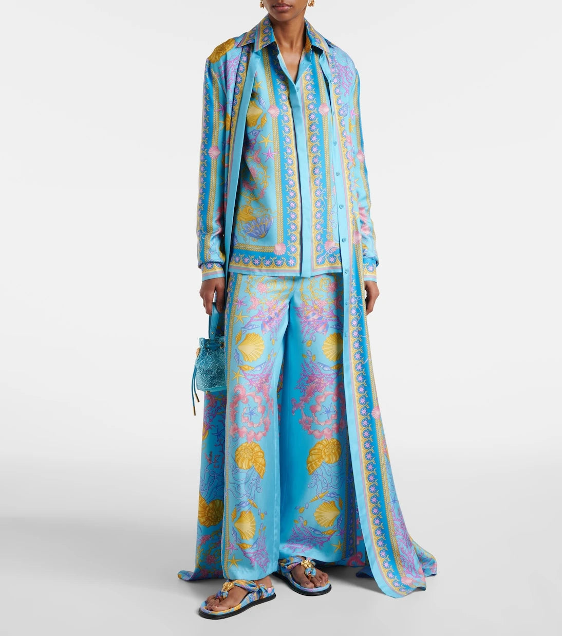 Versace - Underwater Barocco silk twill shirt