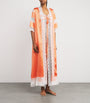 Orange Silk Lace-Trim Calliope Robe