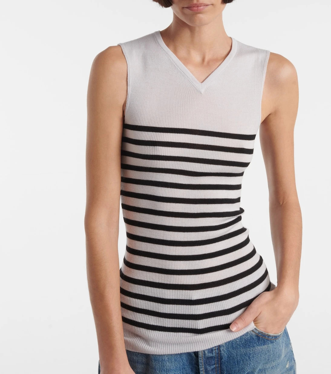Khaite - Renato striped wool-blend top