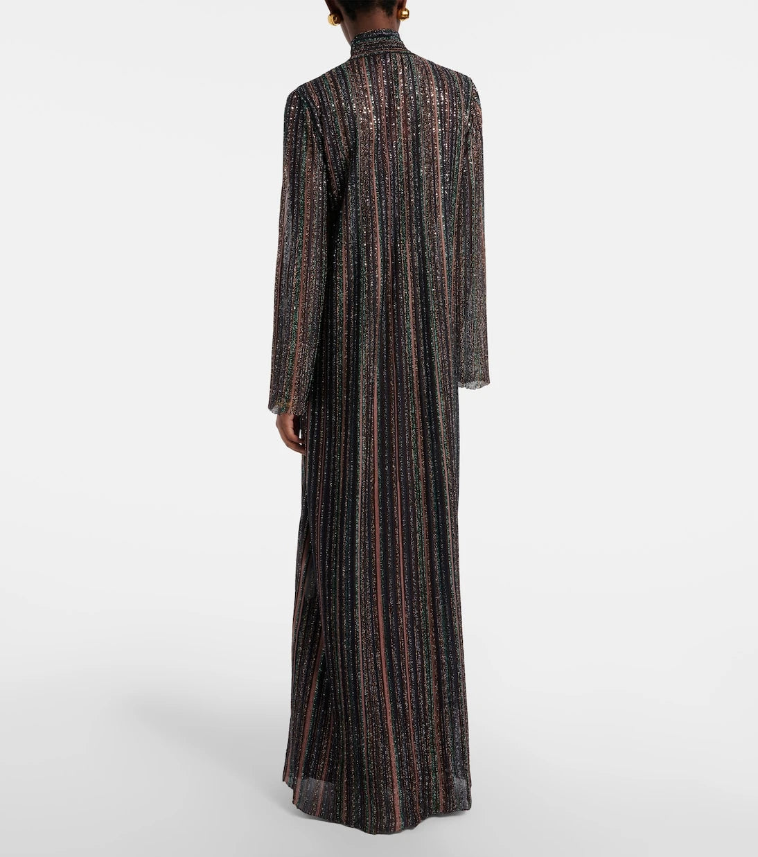Missoni - فستان طويل ماكسي من قماش اللامية المزين بالترتر