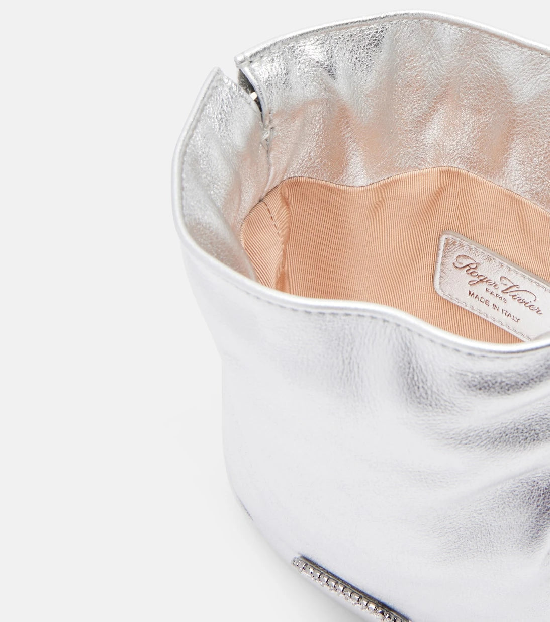 Roger Vivier - Pilgrim Nano metallic leather bucket bag