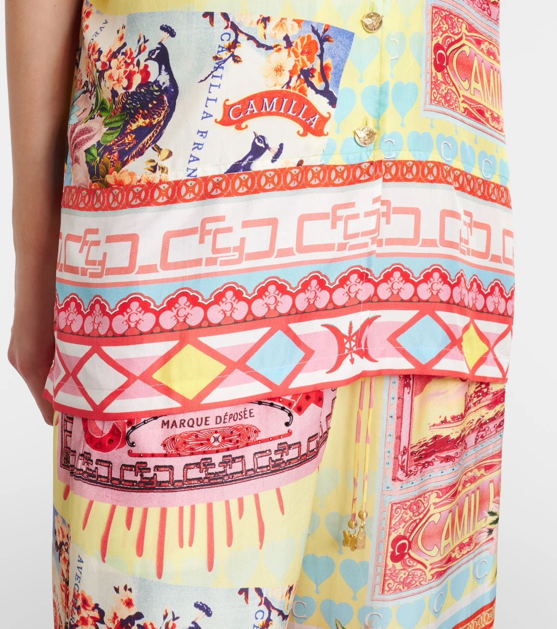 Camilla - Collage Kingdom silk bowling shirt