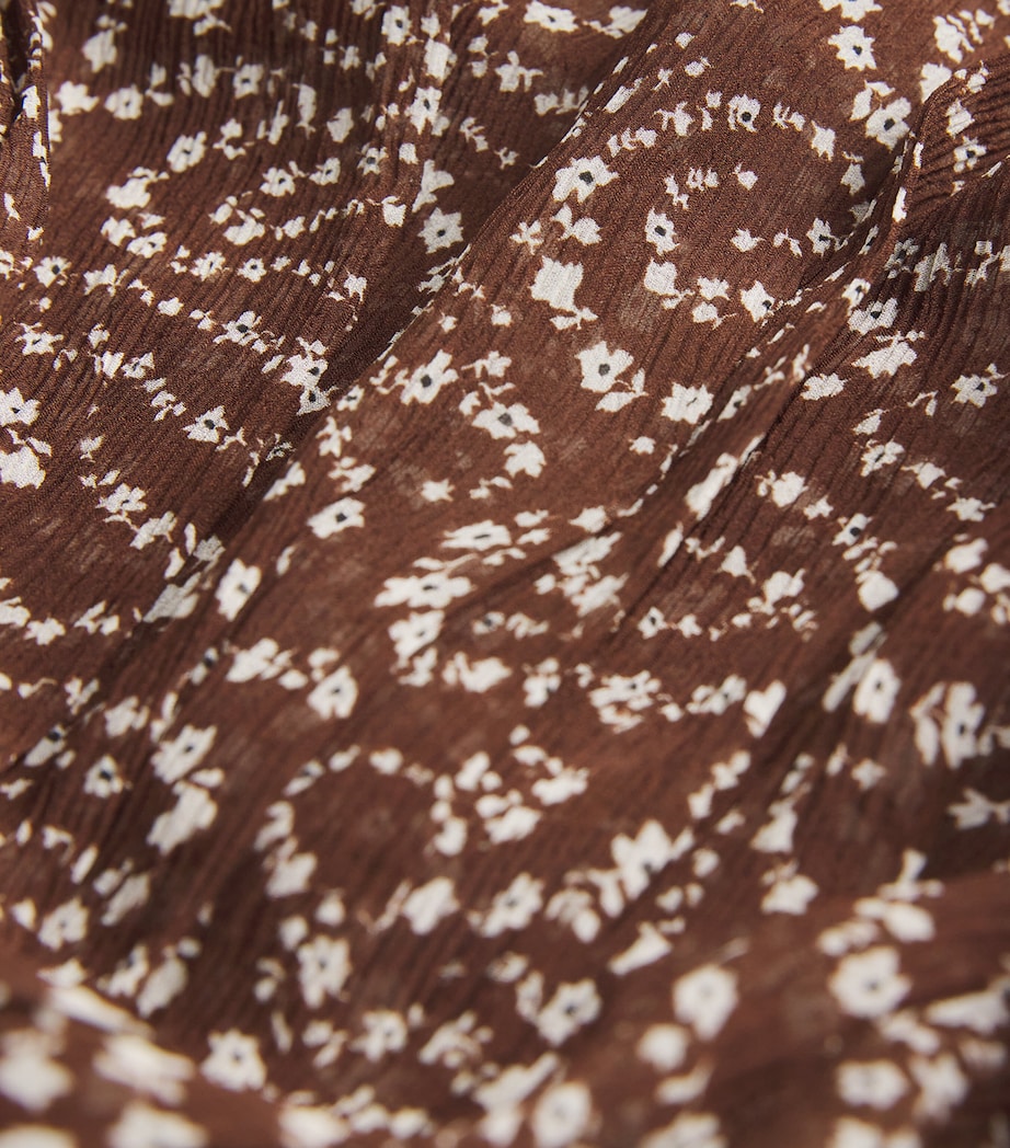 Rag & Bone Brown Silk-Blend Floral Amaris Blouse