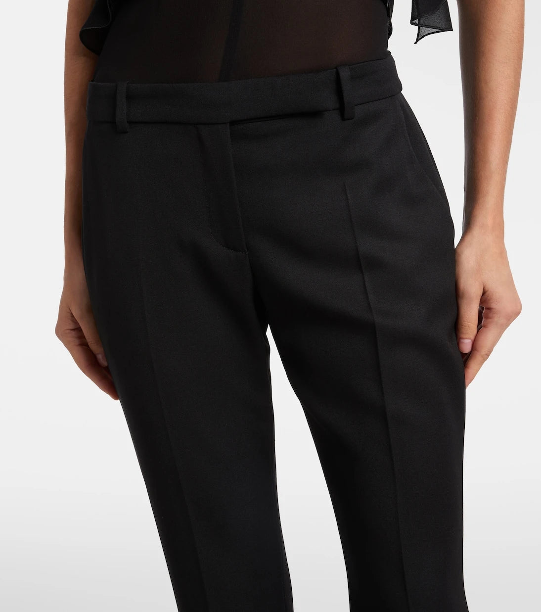 McQueen - Low-rise wool flared pants