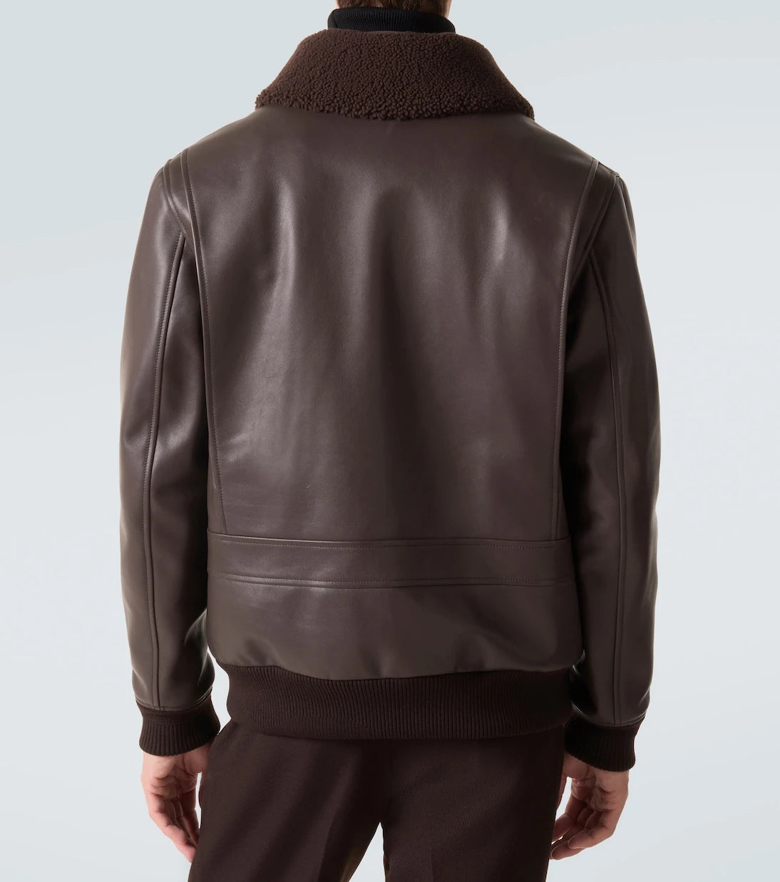 Gabriela Hearst - Shearling-trimmed leather bomber jacket
