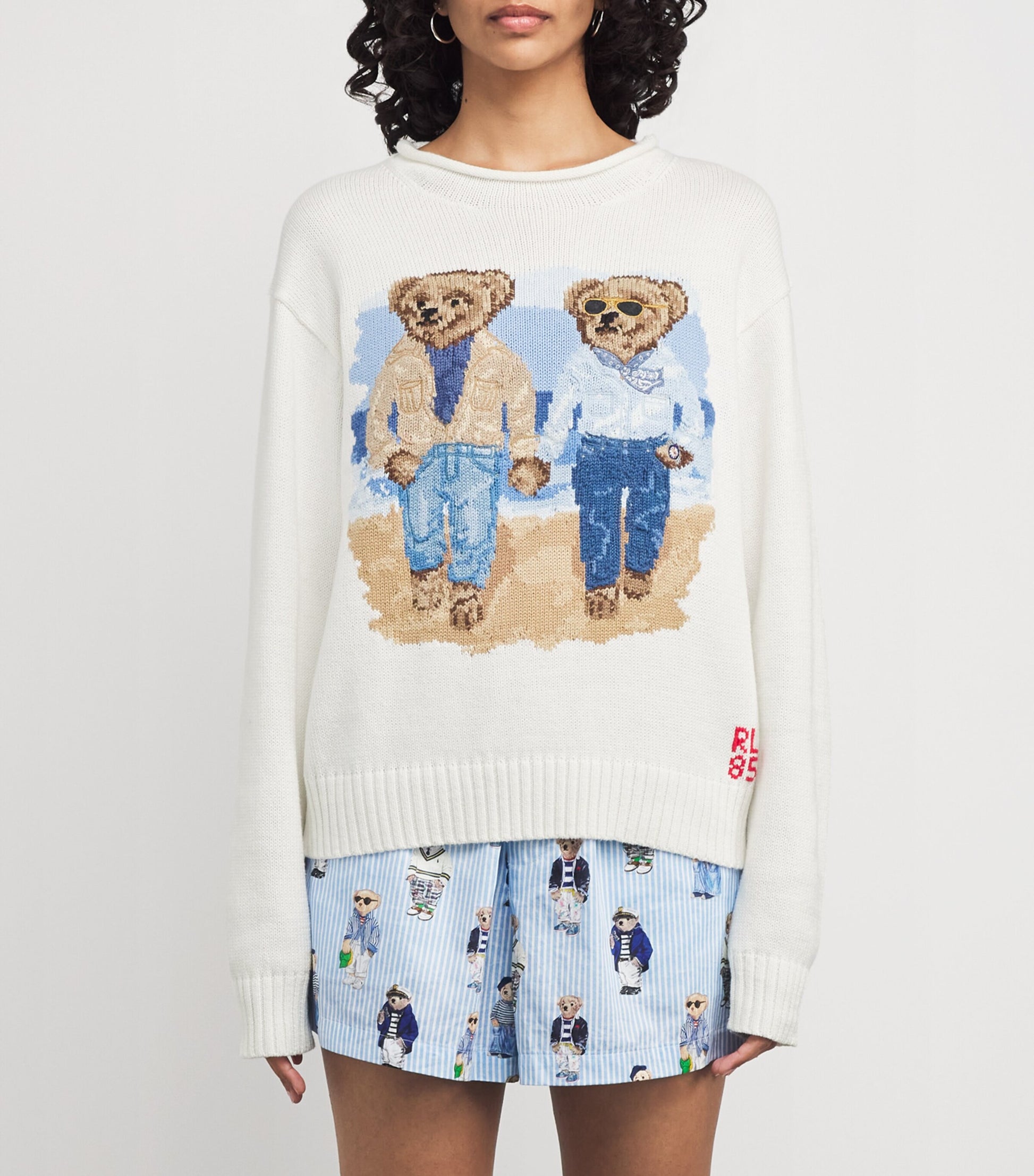 Cotton Polo Bear Sweater WHITE