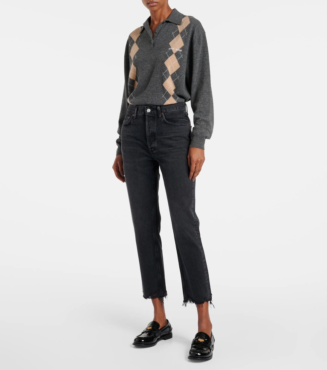Agolde - Riley high-rise cropped straight jeans