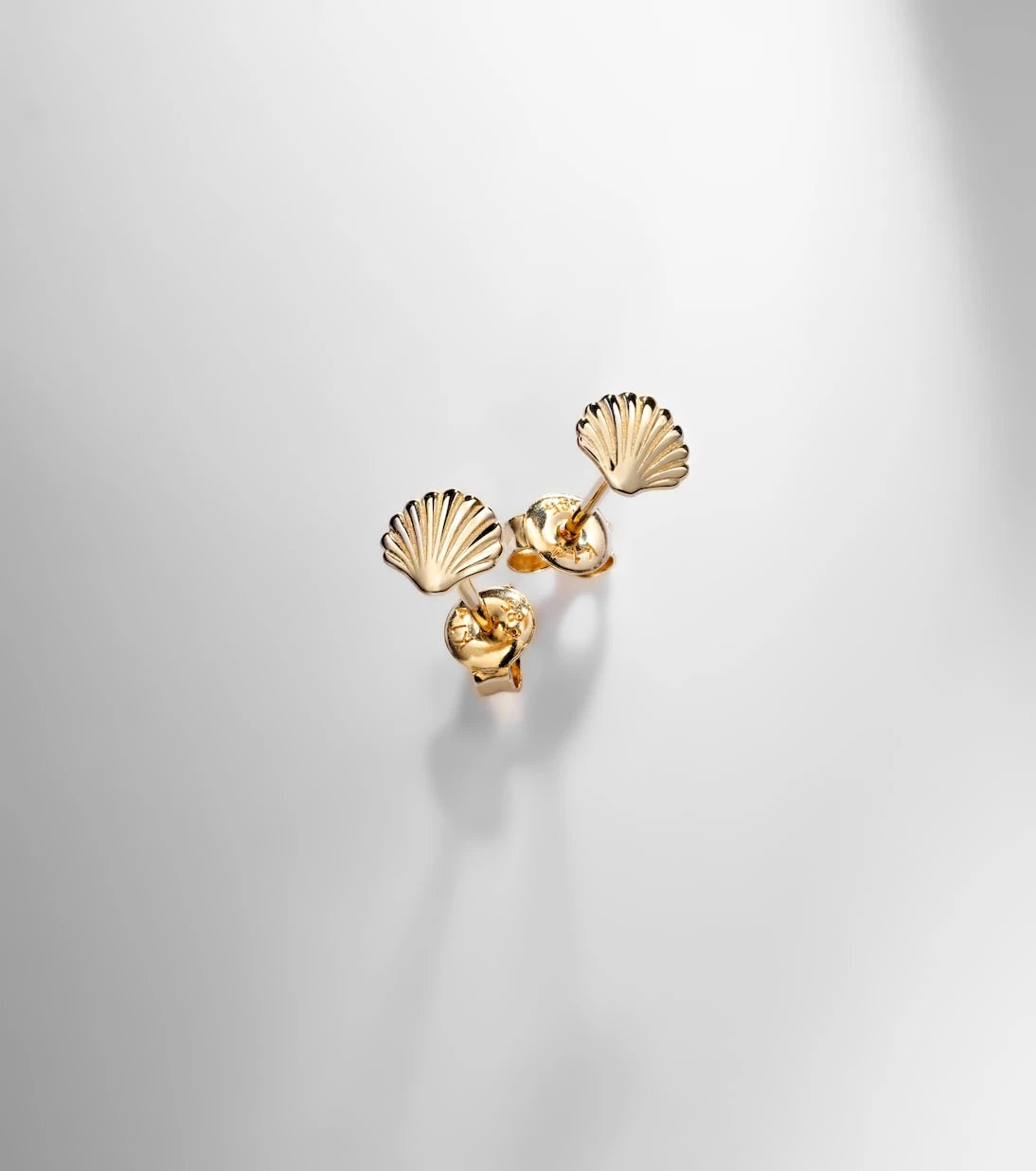 Stone and Strand - Scallop Shell 14kt gold earrings