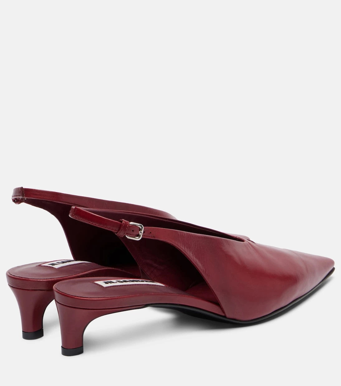 Jil Sander - Pointy leather slingback pumps
