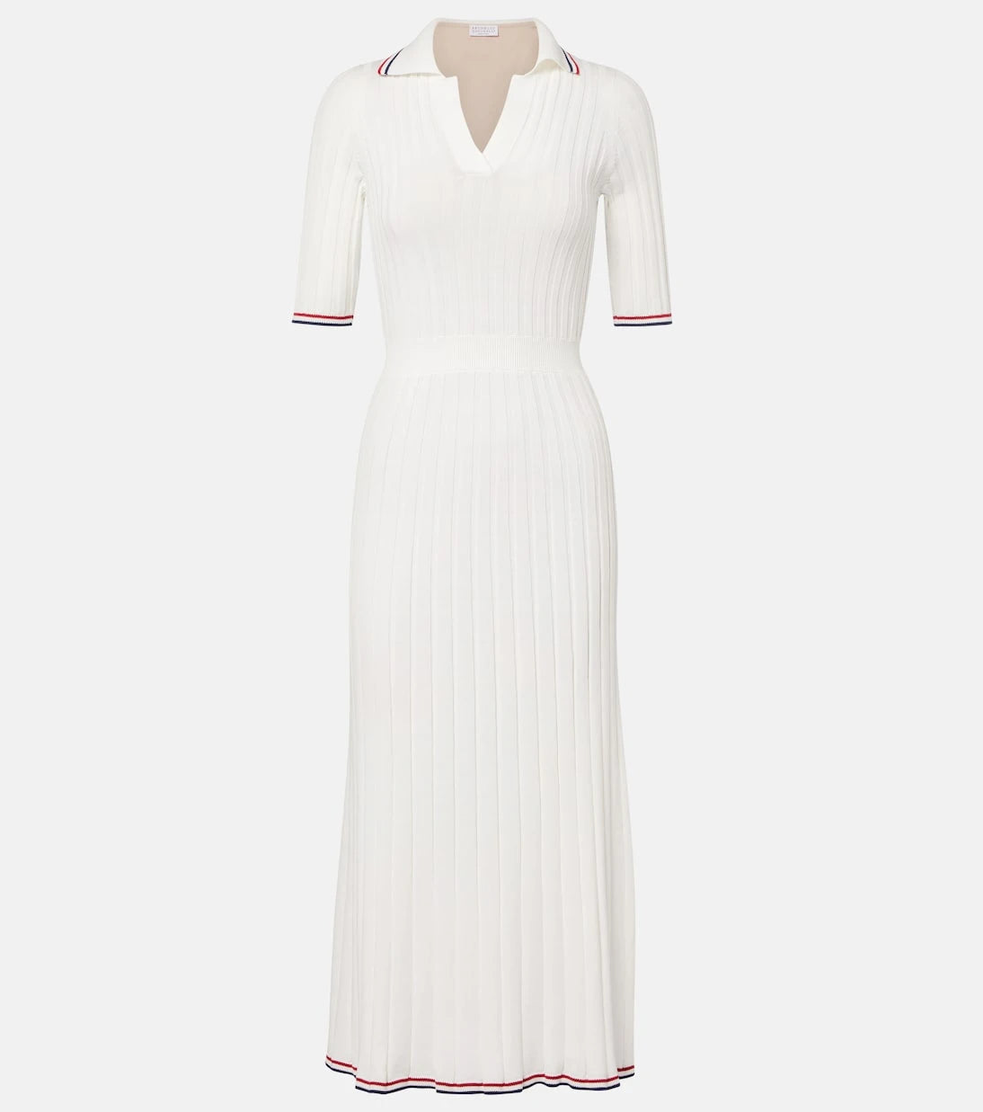 Brunello Cucinelli - Ribbed-knit cotton midi dress