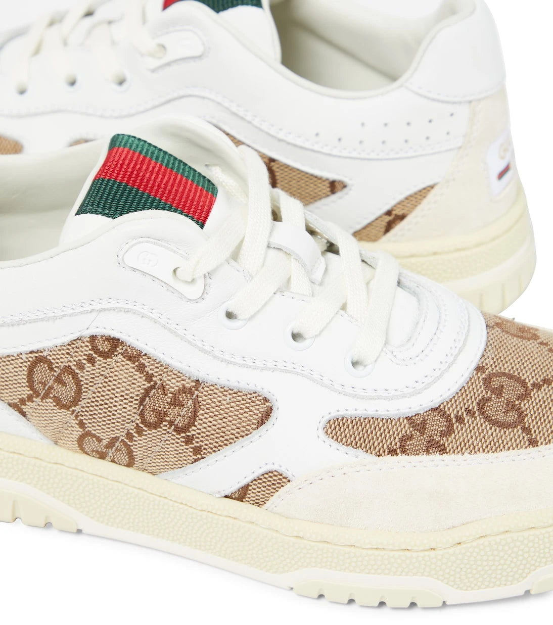 Gucci Kids - GG canvas leather-trimmed sneakers