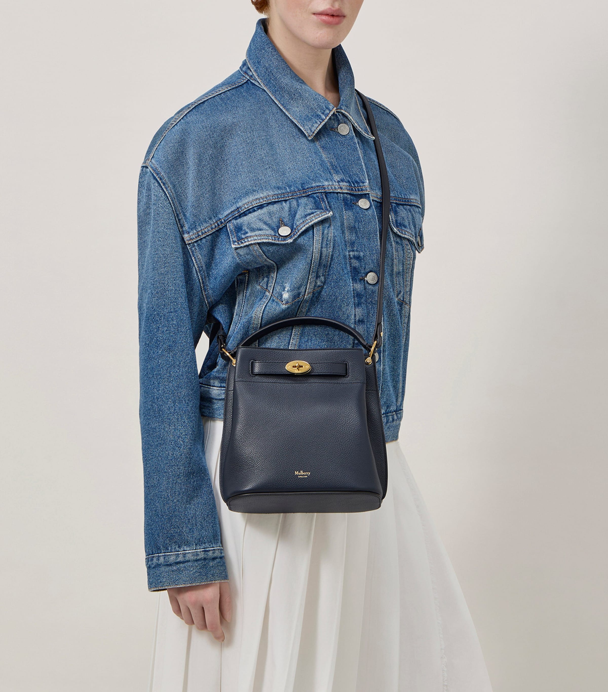 Mulberry Blue Leather Islington Bucket Bag