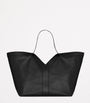 Black Leather Y Tote Bag