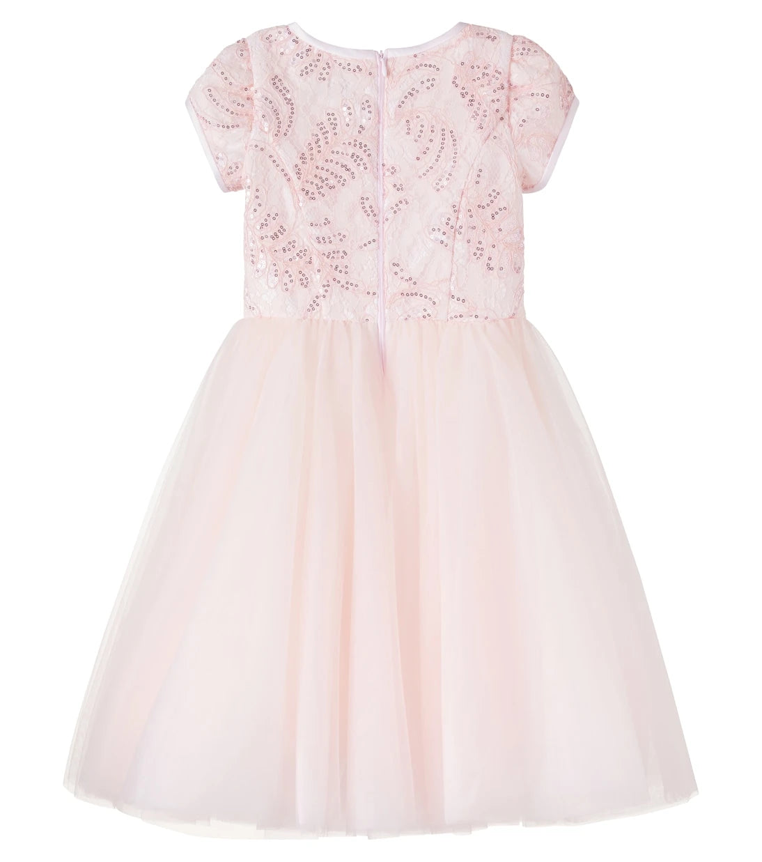 Monnalisa - Sequined lace-trimmed tulle dress
