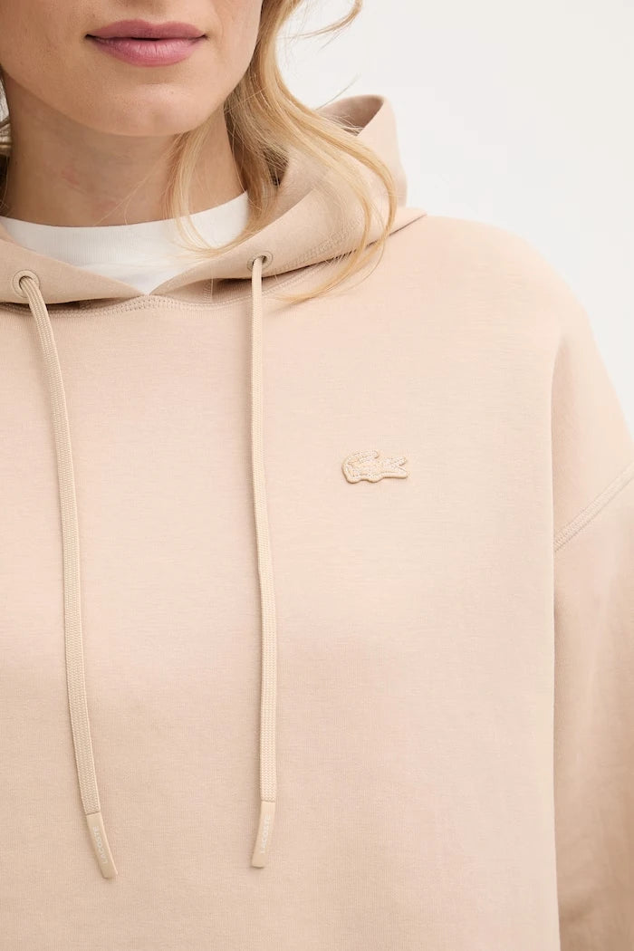 Lacoste суичър с качулка дамски с памук