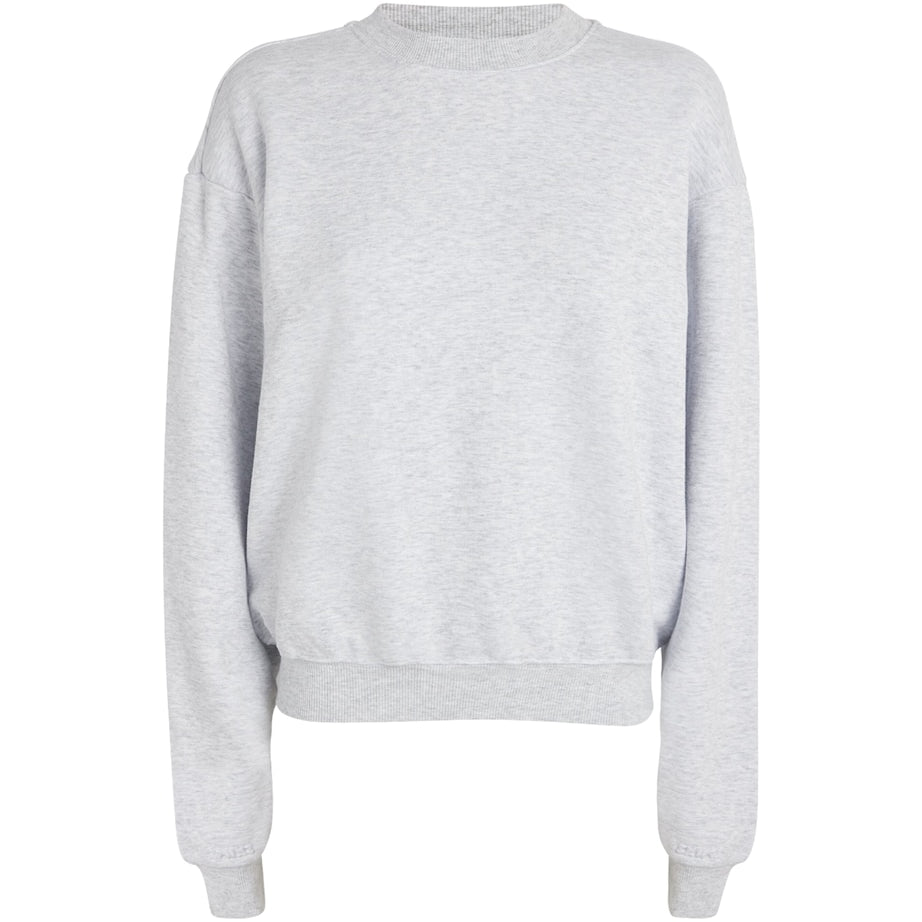 Skims Grey Cotton-Blend Fleece Classic Sweatshirt