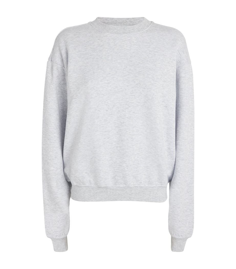 Skims Grey Cotton-Blend Fleece Classic Sweatshirt
