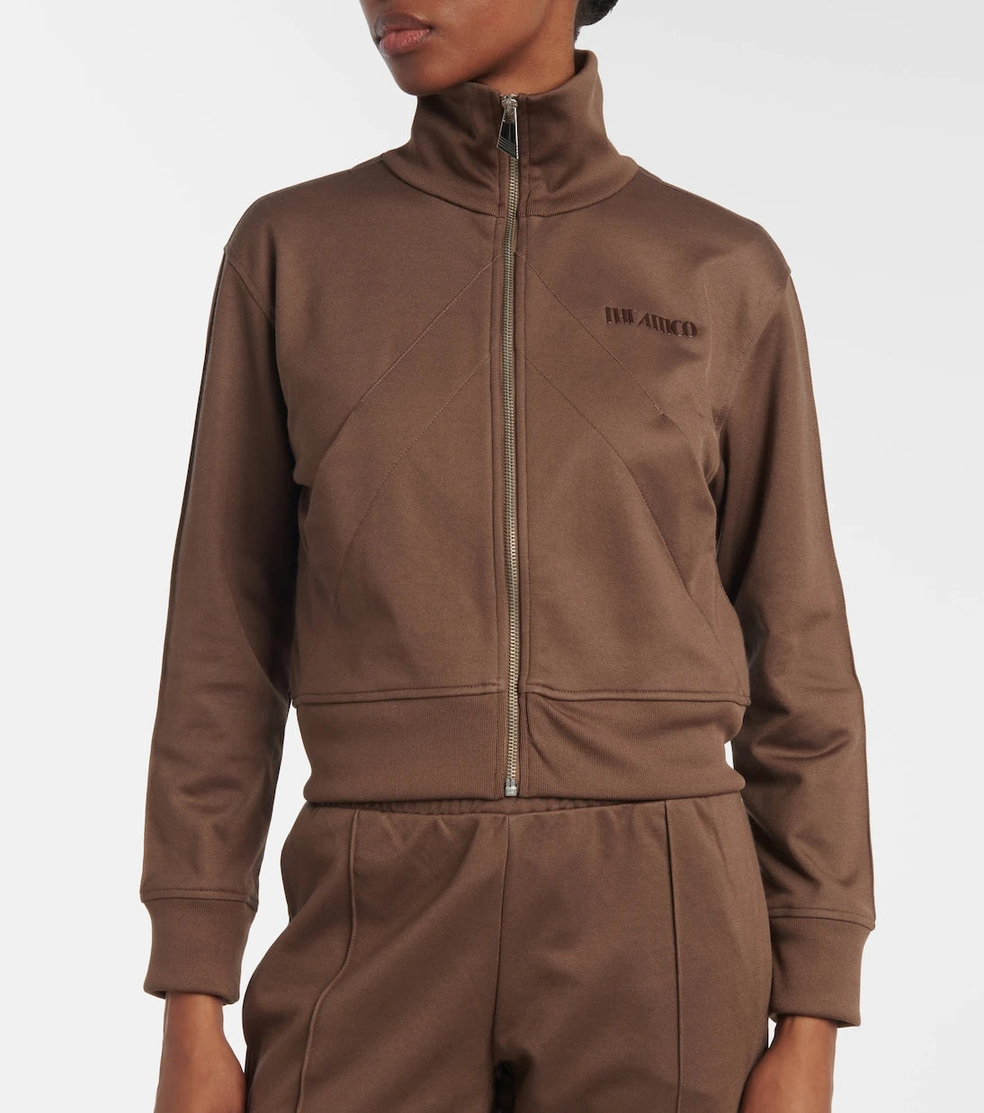 The Attico - Zip-up cotton-blend fleece sweatshirt
