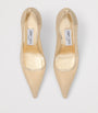 Jimmy Choo Gold Ixia 80 Embellished Mesh Pumps