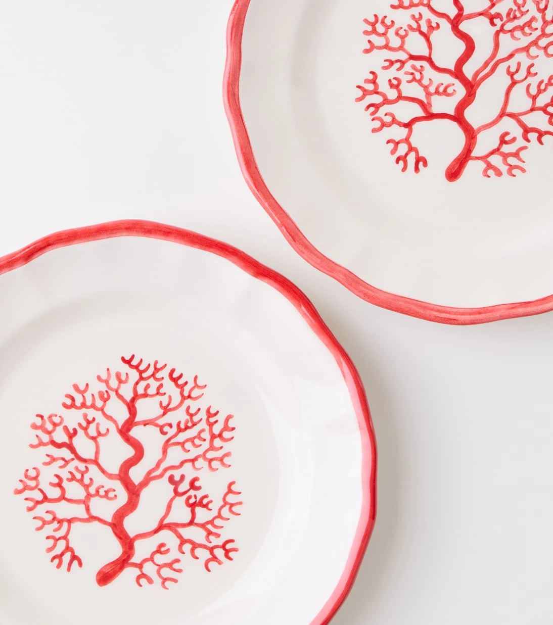 Les-Ottomans - Coral set of 4 painted ceramic side plates