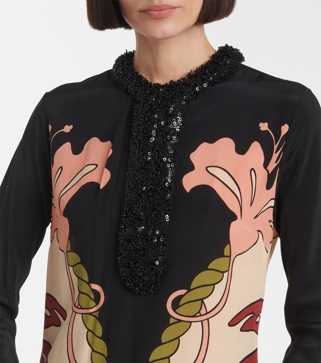 Johanna Ortiz - Sequined printed silk tunic