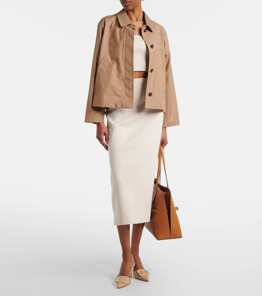 'S Max Mara - بلوزة قصيرة من جيرسيه القطن المخلوط Dire