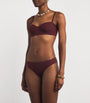 Ulla Johnson Burgundy Dani Mid-Rise Bikini Briefs