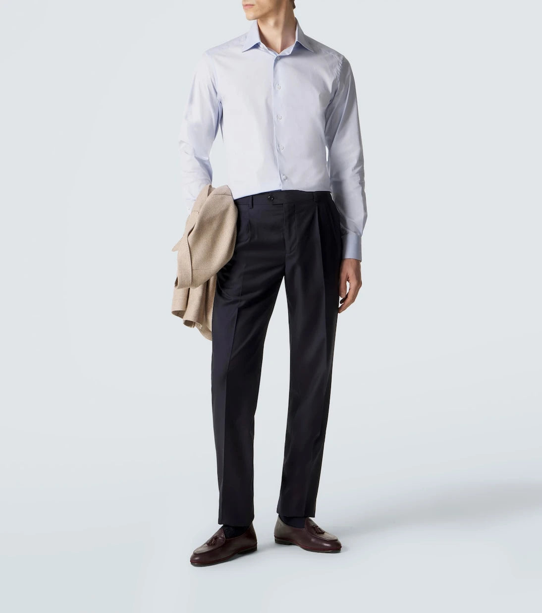 Rubinacci - Pleated virgin wool straight pants