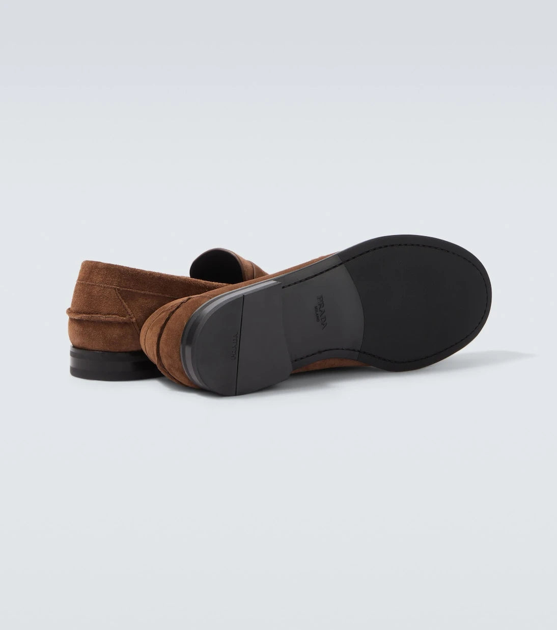 Prada - Suede penny loafers