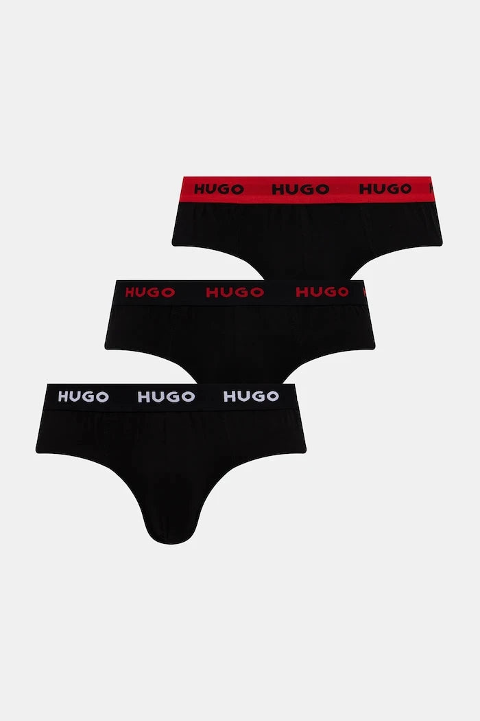 HUGO pamuklu elastan erkek slip HIPBRIEF TRIPLETPACK 3'lü