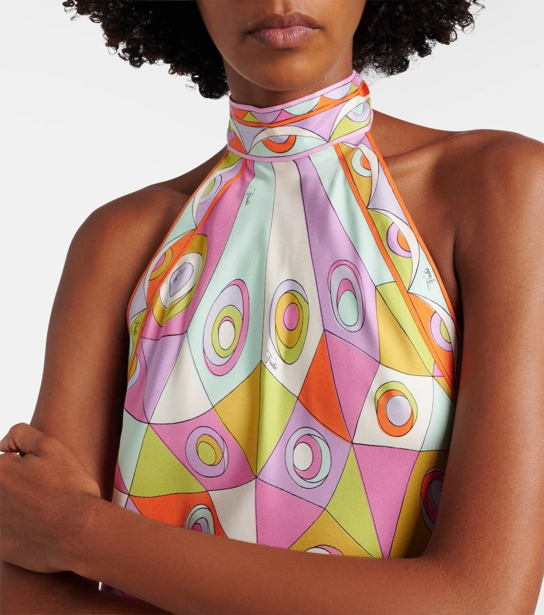Pucci - Orchidee silk twill midi dress