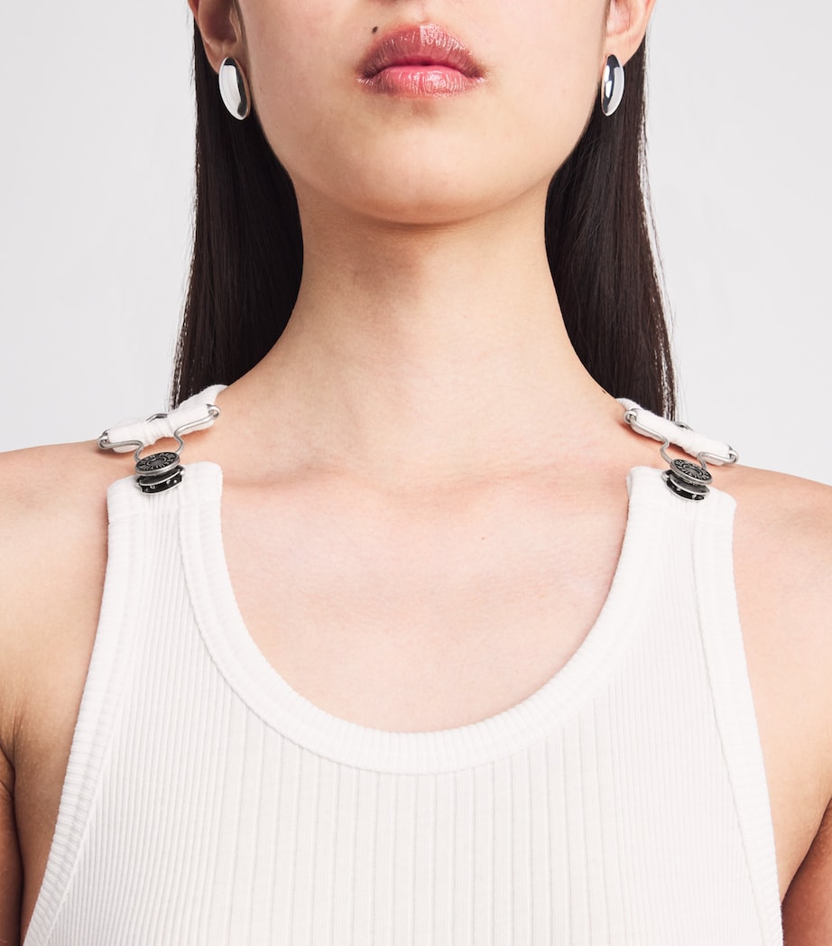 Jean Paul Gaultier White Cotton Buckle-Detail Tank Top
