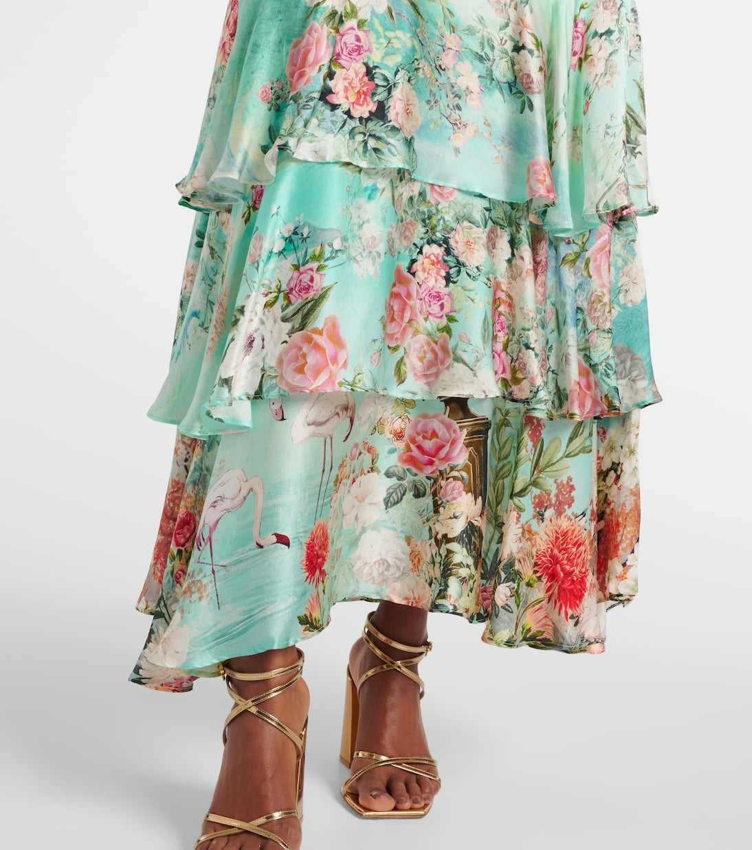 Camilla - Ruffled tiered silk maxi skirt