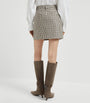 Brunello Cucinelli Beige Virgin Wool Check Mini Skirt