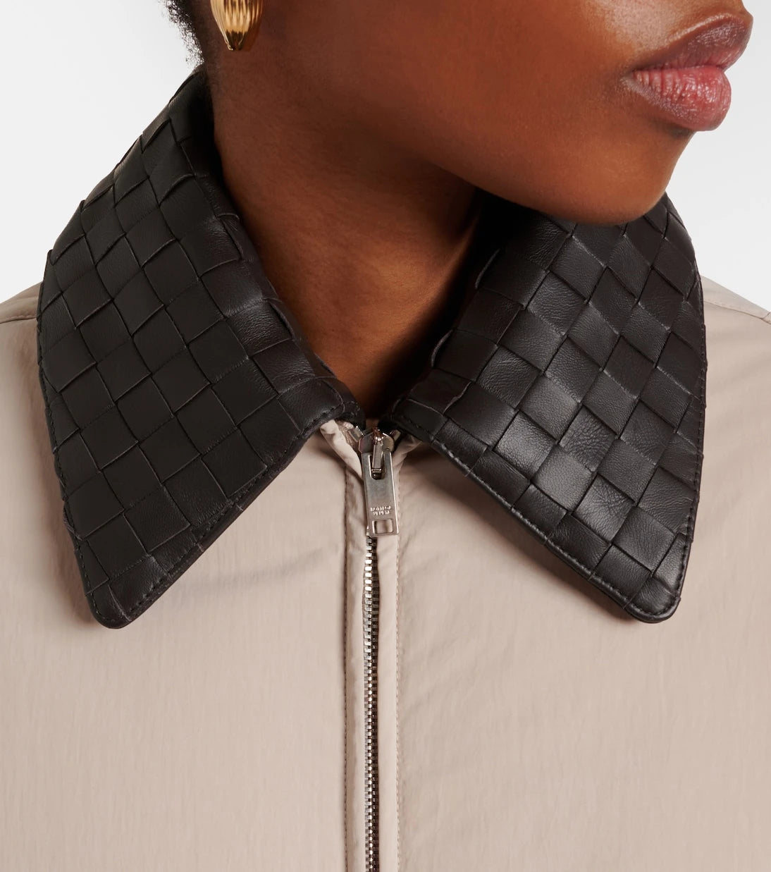 Bottega Veneta - Intrecciato leather-trimmed down jacket