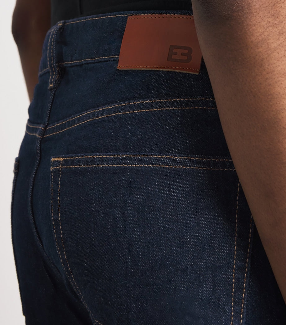 EB Denim Navy Alida Barrel-Leg Jeans