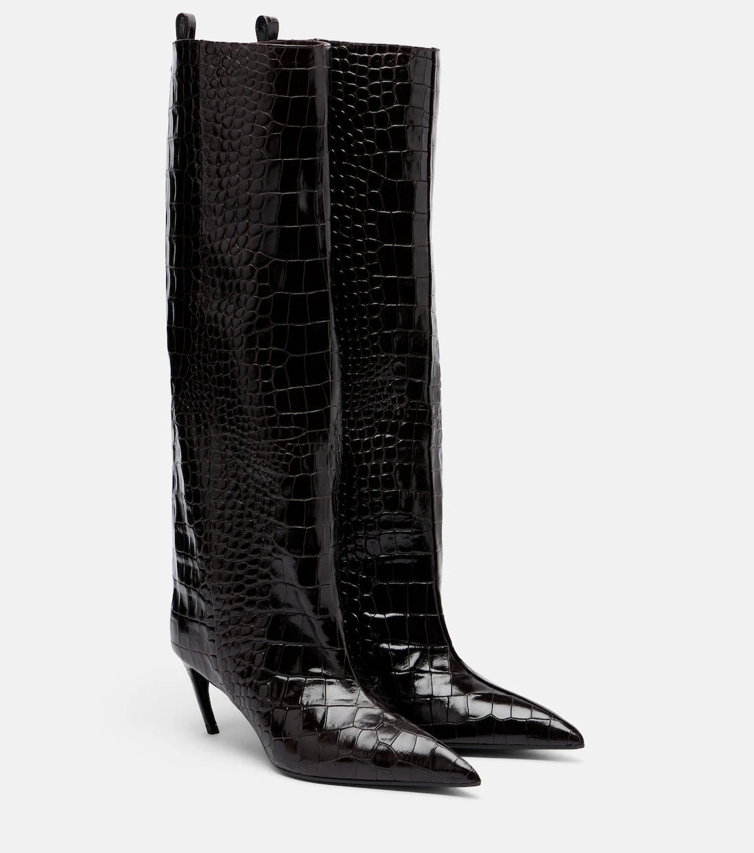 The Attico - Lea croc-effect leather knee-high boots