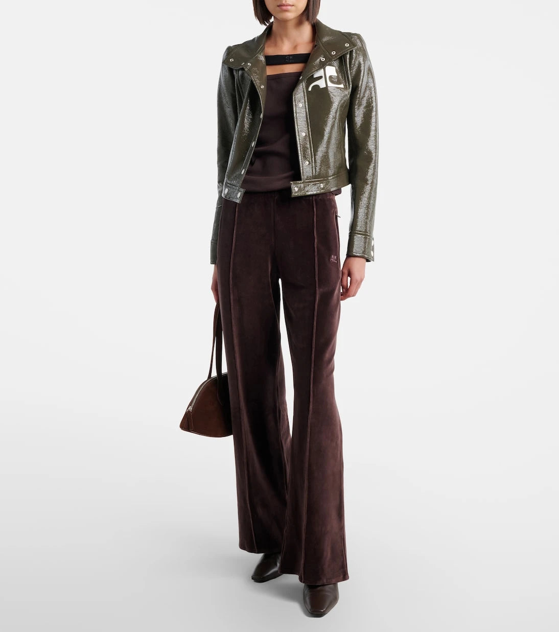 Courrèges - Cotton-blend velvet sweatpants