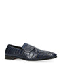 Zegna Crocodile Skin Penny Loafers