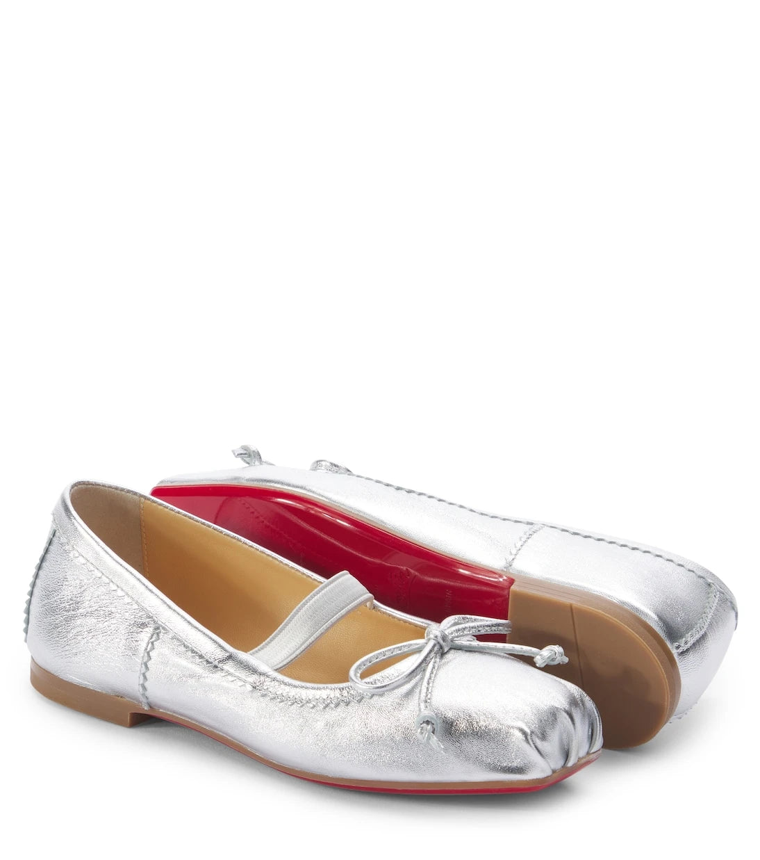 Christian Louboutin Kids - Baballet metallic leather ballet flats